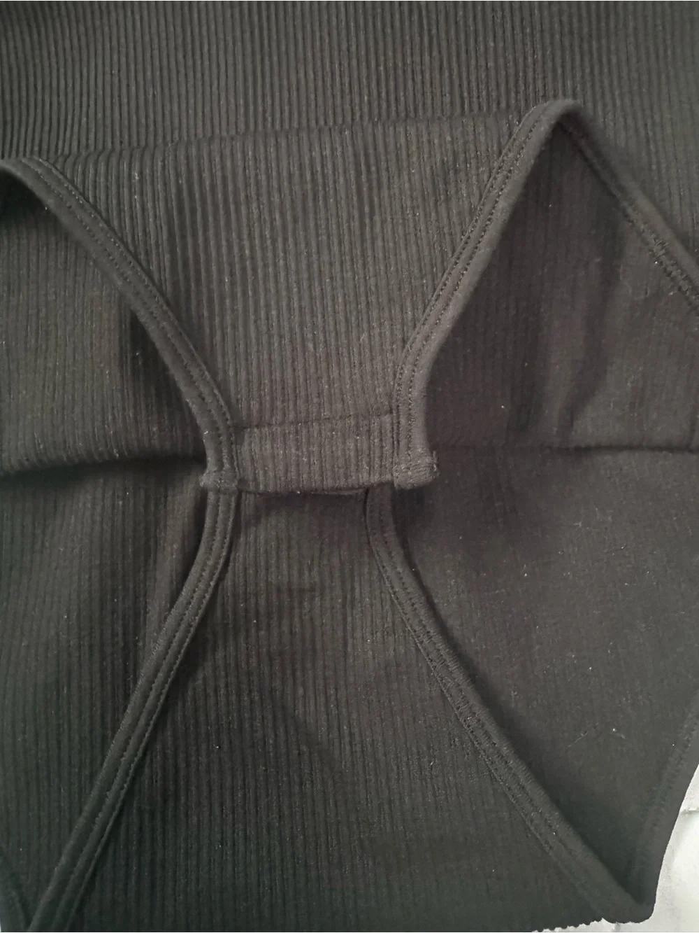 OQQ Black Ribbed One-Piece Bodysuit Sz M
